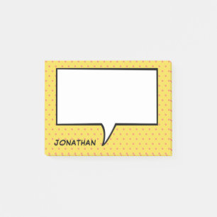 Comic Speech Bubble Personalized Custom Colour Post-it Notes