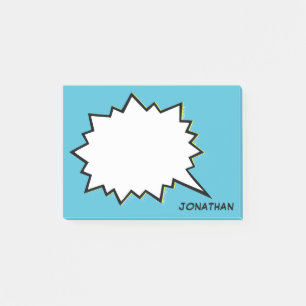 Comic Speech Bubble Personalized Custom Colour Post-it Notes