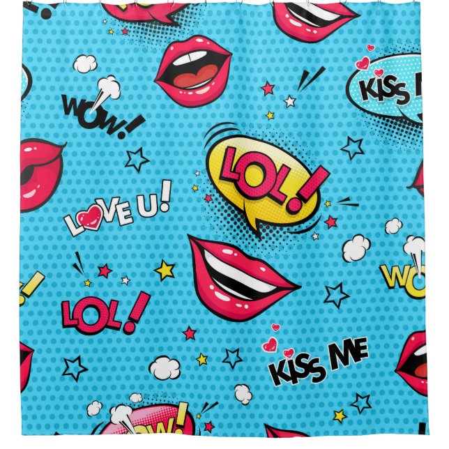 Comic speech bubbles and female lips with differen (Front)