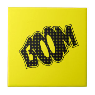 Comic Speech Bubbles - Boom - Choose Your Colours Tile