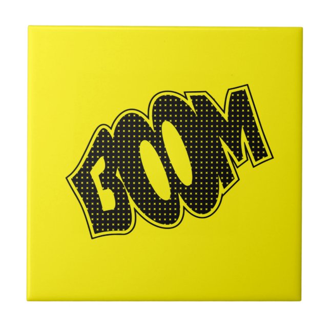 Comic Speech Bubbles - Boom - Choose Your Colours Tile (Front)