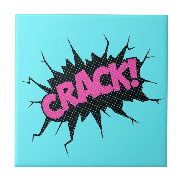 Comic Speech Bubbles - Crack - Choose Your Colour Tile (Front)