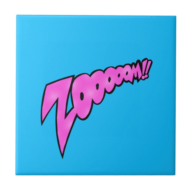 Comic Speech Bubbles - Zooooom - Choose Your Colou Tile (Front)