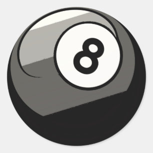 Comic Style 8 Ball Classic Round Sticker