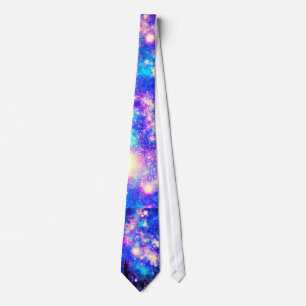 Comic Style City Skyline & Milky Way Space Design Tie