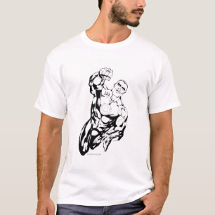 Comic Style - Flying Up, Black and White T-Shirt
