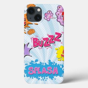 Comic Style Girly Super Hero Design iPhone 13 Case