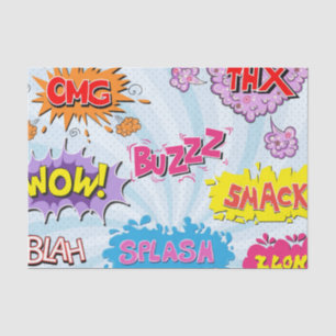Comic Style Girly Super Hero Design Tissue Paper