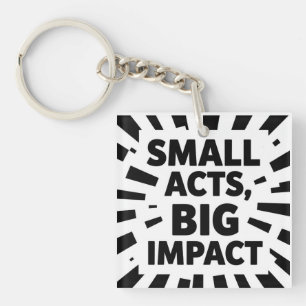 Comic-Style Motivational Illustration – "SMALL ACT Keychain
