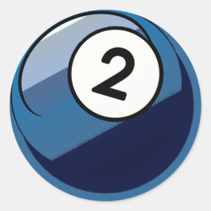 Comic Style Number 2 Billiards Ball Classic Round Sticker