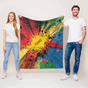 Comic Style Pop Art Explosion (10) Fleece Blanket