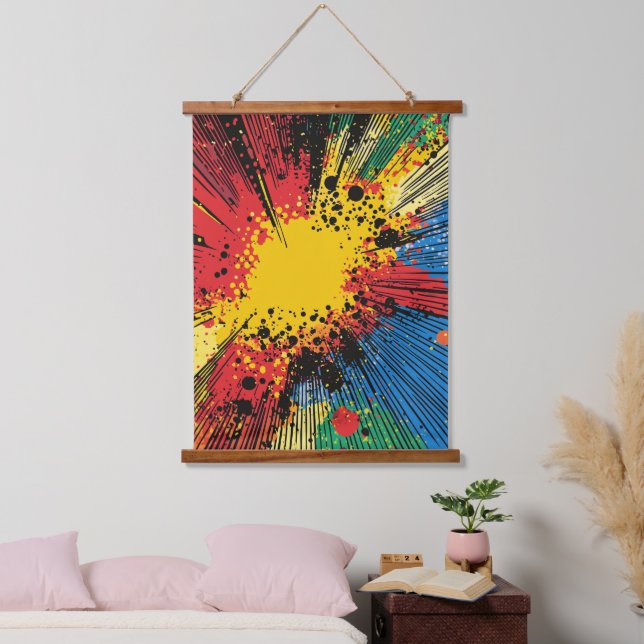 Comic Style Pop Art Explosion (10) Hanging Tapestry (Bedroom)