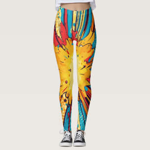 Comic Style Pop Art Explosion (11) Leggings