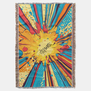 Comic Style Pop Art Explosion (11) Throw Blanket
