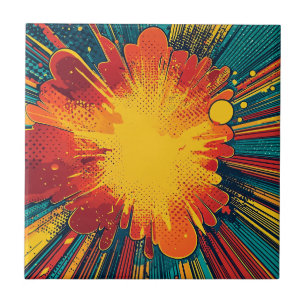 Comic Style Pop Art Explosion (1) Tile