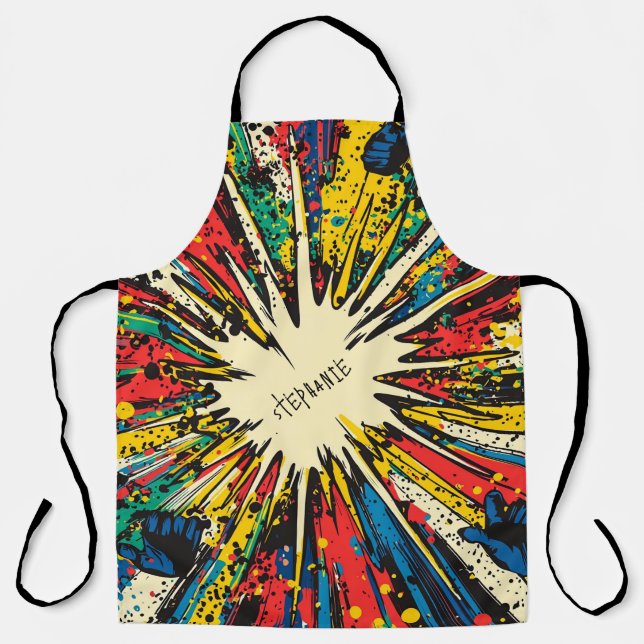 Comic Style Pop Art Explosion (2) Apron (Front)