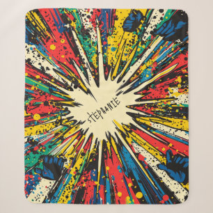 Comic Style Pop Art Explosion (2) Sherpa Blanket