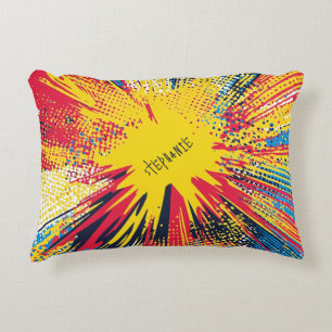 Comic Style Pop Art Explosion (3) Accent Pillow