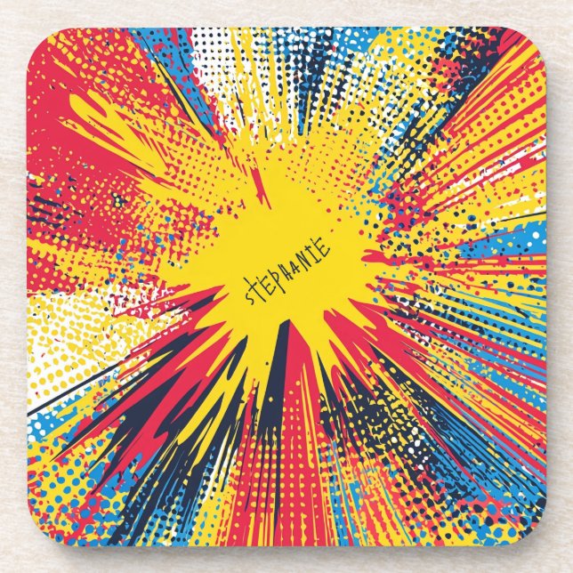 Comic Style Pop Art Explosion (3) Coaster (Front)
