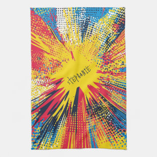 Comic Style Pop Art Explosion (3) Kitchen Towel