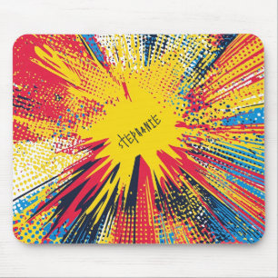 Comic Style Pop Art Explosion (3) Mouse Pad