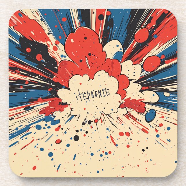 Comic Style Pop Art Explosion (4) Coaster (Front)