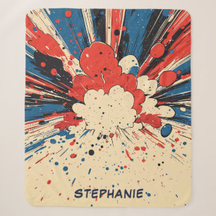 Comic Style Pop Art Explosion (4) Sherpa Blanket