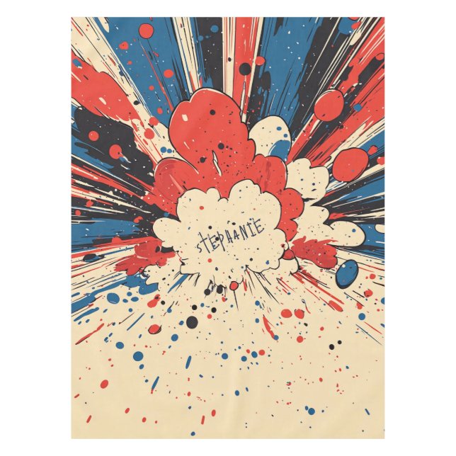 Comic Style Pop Art Explosion (4) Tablecloth (Front)
