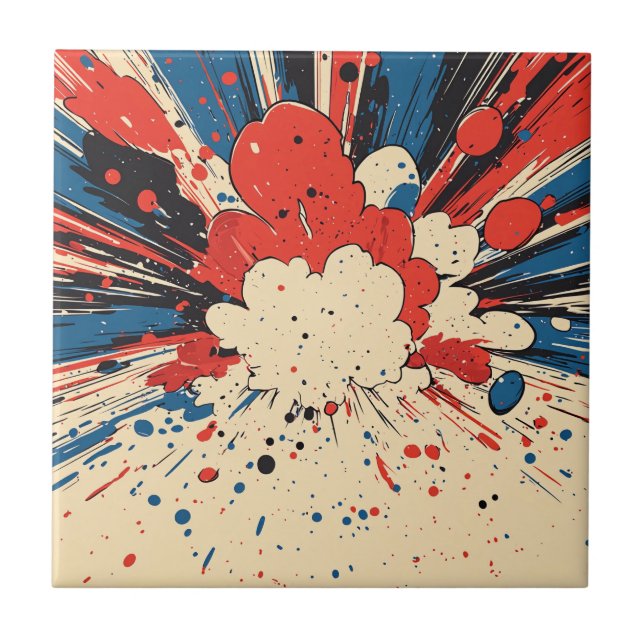 Comic Style Pop Art Explosion (4) Tile (Front)