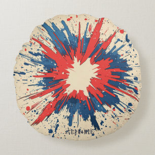Comic Style Pop Art Explosion (5) Round Pillow