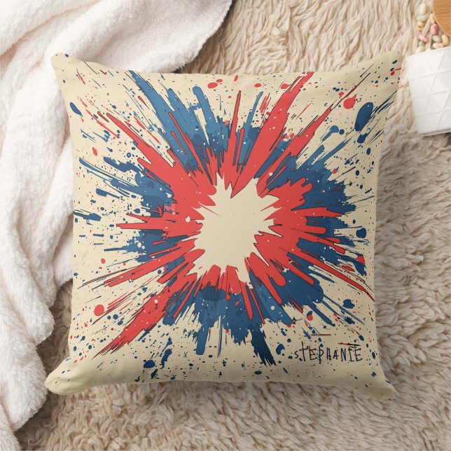 Comic Style Pop Art Explosion (5) Throw Pillow (Blanket)