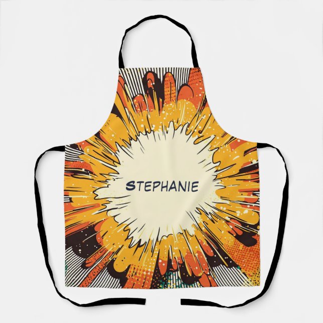 Comic Style Pop Art Explosion (6) Apron (Front)