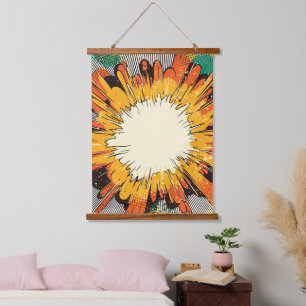 Comic Style Pop Art Explosion (6) Hanging Tapestry