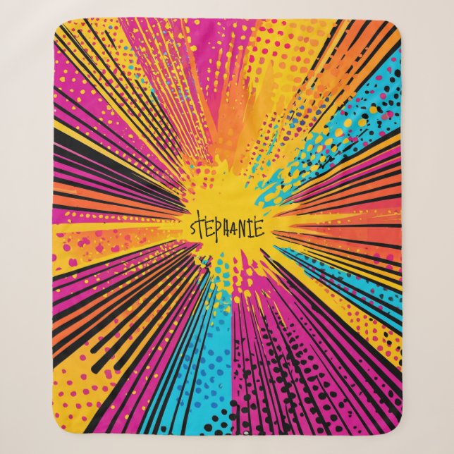 Comic Style Pop Art Explosion (9) Sherpa Blanket (Front)