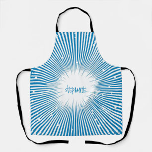 Comic Style Pop Art Explosion - Blue and White Apron