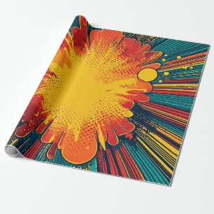 Comic Style Pop Art Explosion Wrapping Paper