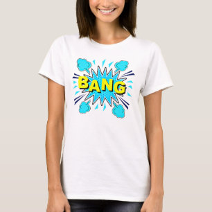 Comic Style Pop Art Retro Yellow Aqua Blue BANG T-Shirt