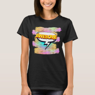Comic Style Pop Art Retro Yellow AWESOME           T-Shirt