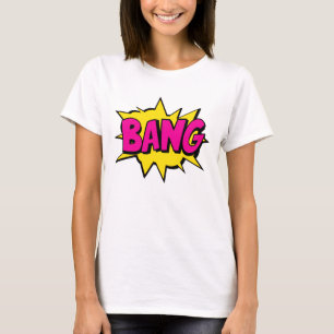 Comic Style Pop Art Retro Yellow Hot Pink BANG  T-Shirt