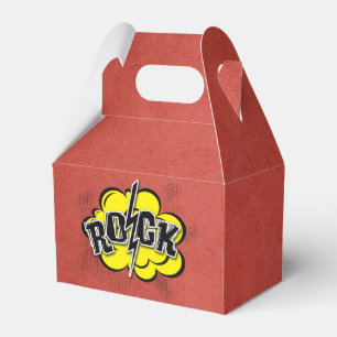 Comic style rock illustration favor box