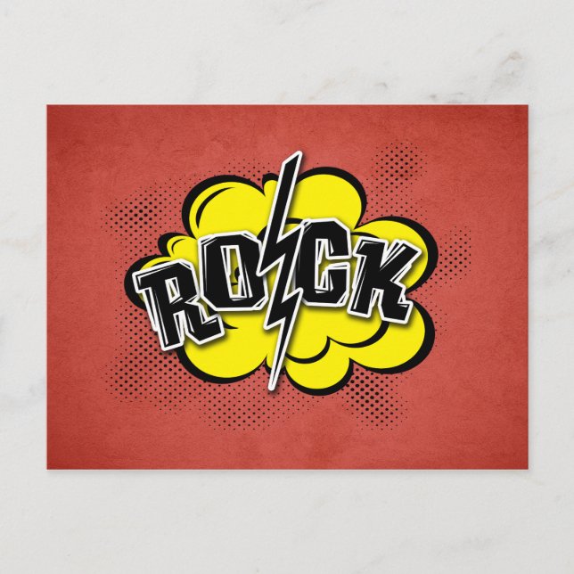 Comic style rock illustration postcard (Front)