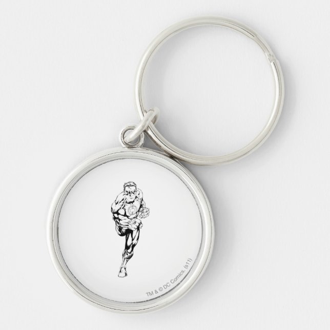 Comic Style - Running, Black and White Keychain (Front)