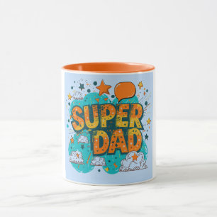 Comic Style Super Dad Graphic Mug