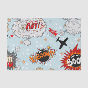Comic Style Super Hero Design Tissue Paper