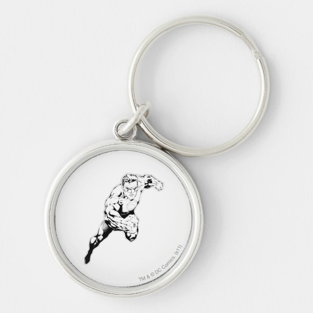 Comic Style - Swift Jump, Black and White Keychain (Front)