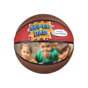 Comic Super Hero Dad Fathers Day From Kids Mini Basketball