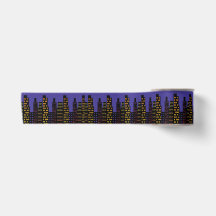 Comic Superhero Buildings City Skyline Ribbon