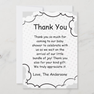 Comic Theme Baby Shower Flat Thank You Card