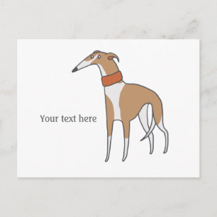 Comic Whippet Dog Customizable Postcard