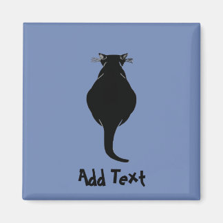 Comical Black Cat, add text Magnet